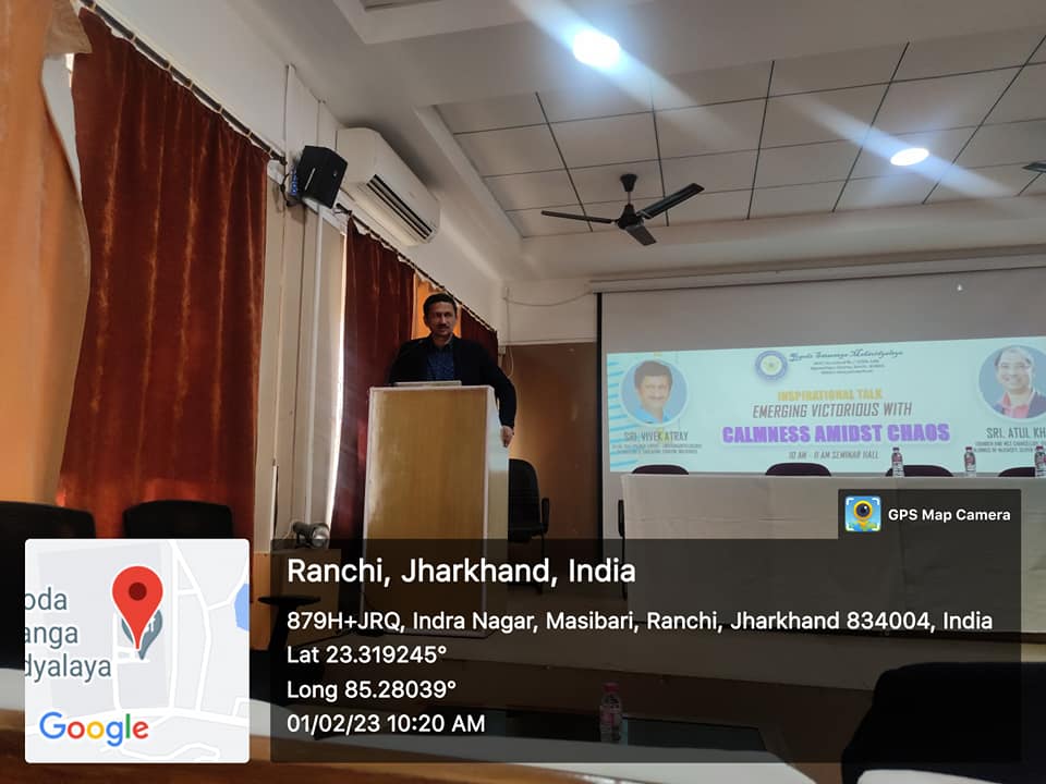 Mahavidyalaya organised an inspirational talk Emerging Victorious with Calmness Amidst Chaos