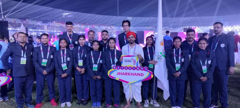 Anushika Kumari had the distinct honor of representing the Jharkhand Team at the grand opening ceremony of the 37th National Games.