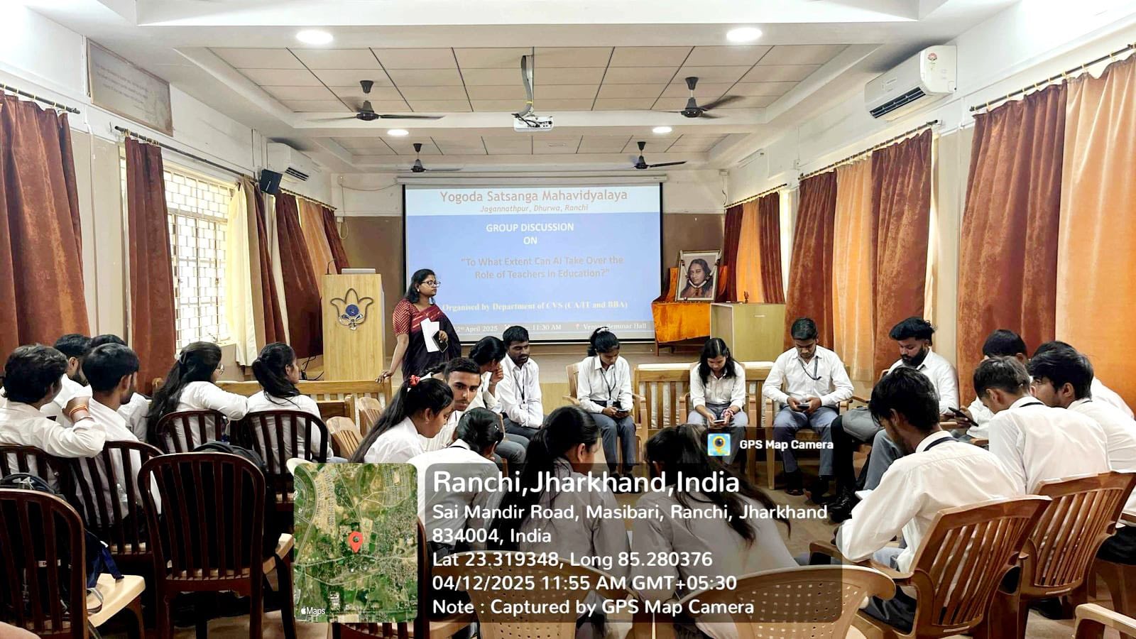 The CVS Department (BBA/BCA/IT) successfully organized a thought-provoking Group Discussion on the topic *To what extent can AI take over the role of teachers in education?*