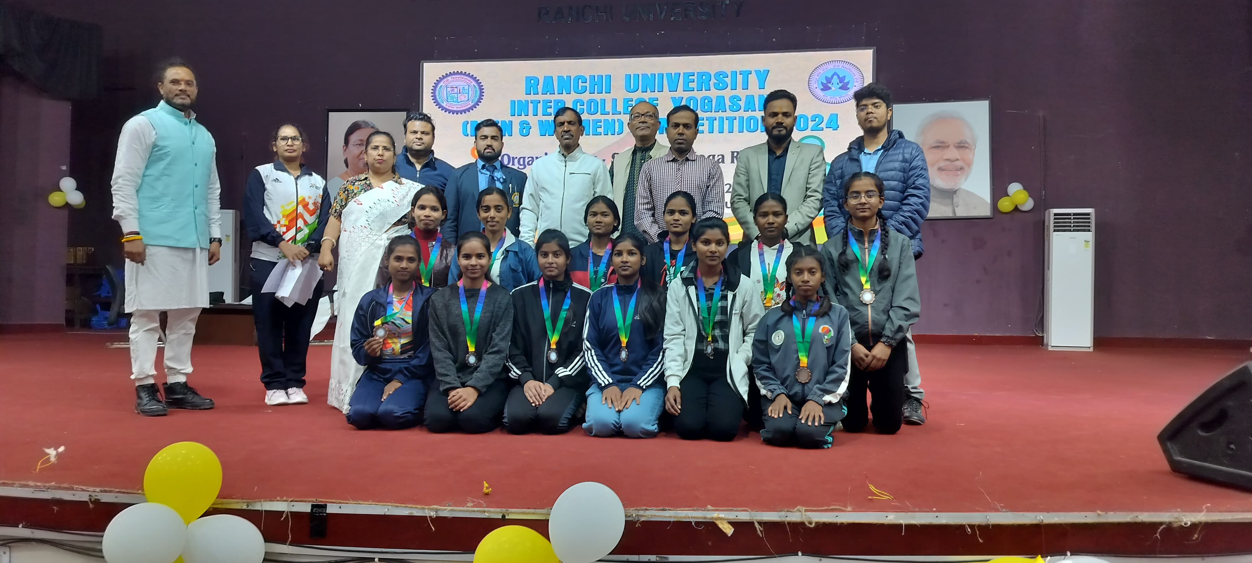  Under the able guidance of Yoga Instructor Shri Rajesh Kumar, 15 of our students represented Mahavidyalaya in the inter-yoga tournament at Ranchi University held in the month of November 2024.