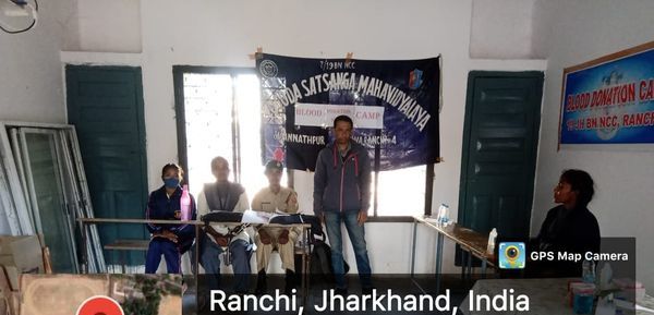 The 19Jhar BN NCC organised a Blood Donation Camp at J.N. College , Dhurwa in association with the Sadar Hospital Ranchi.
